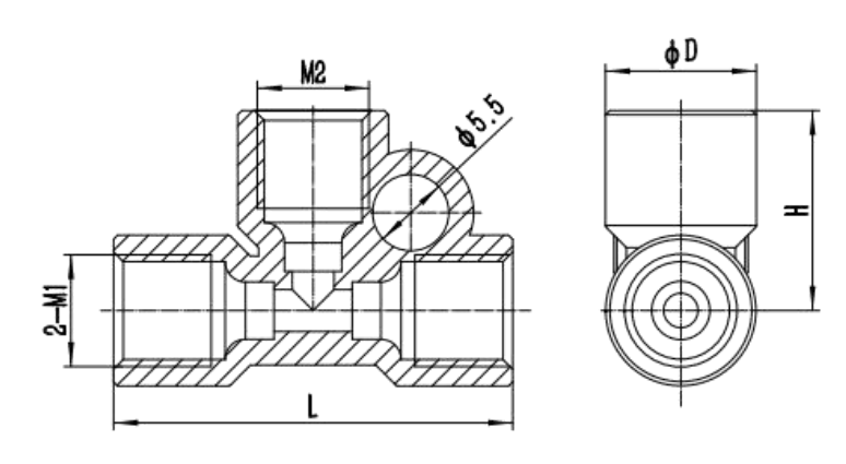 TGC T-förmiger Verteiler